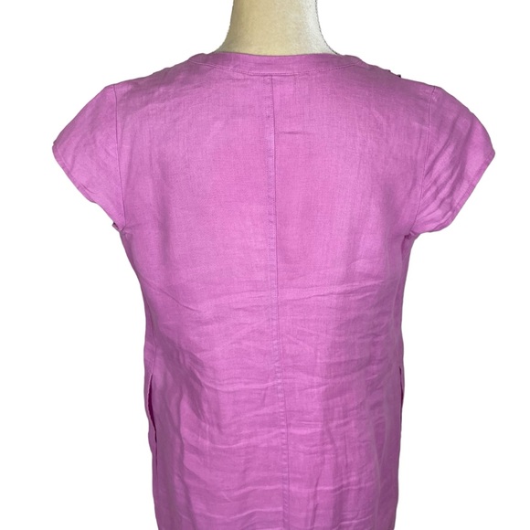 J. Jill Love Linen Pintucked Linen Shift  Dress Lavender Camilla Pink Size XS - Picture 8 of 15